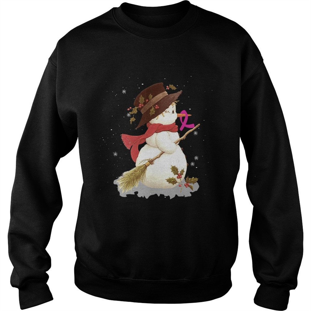 Merry Christmas Snowman Breast Cancer TShirt