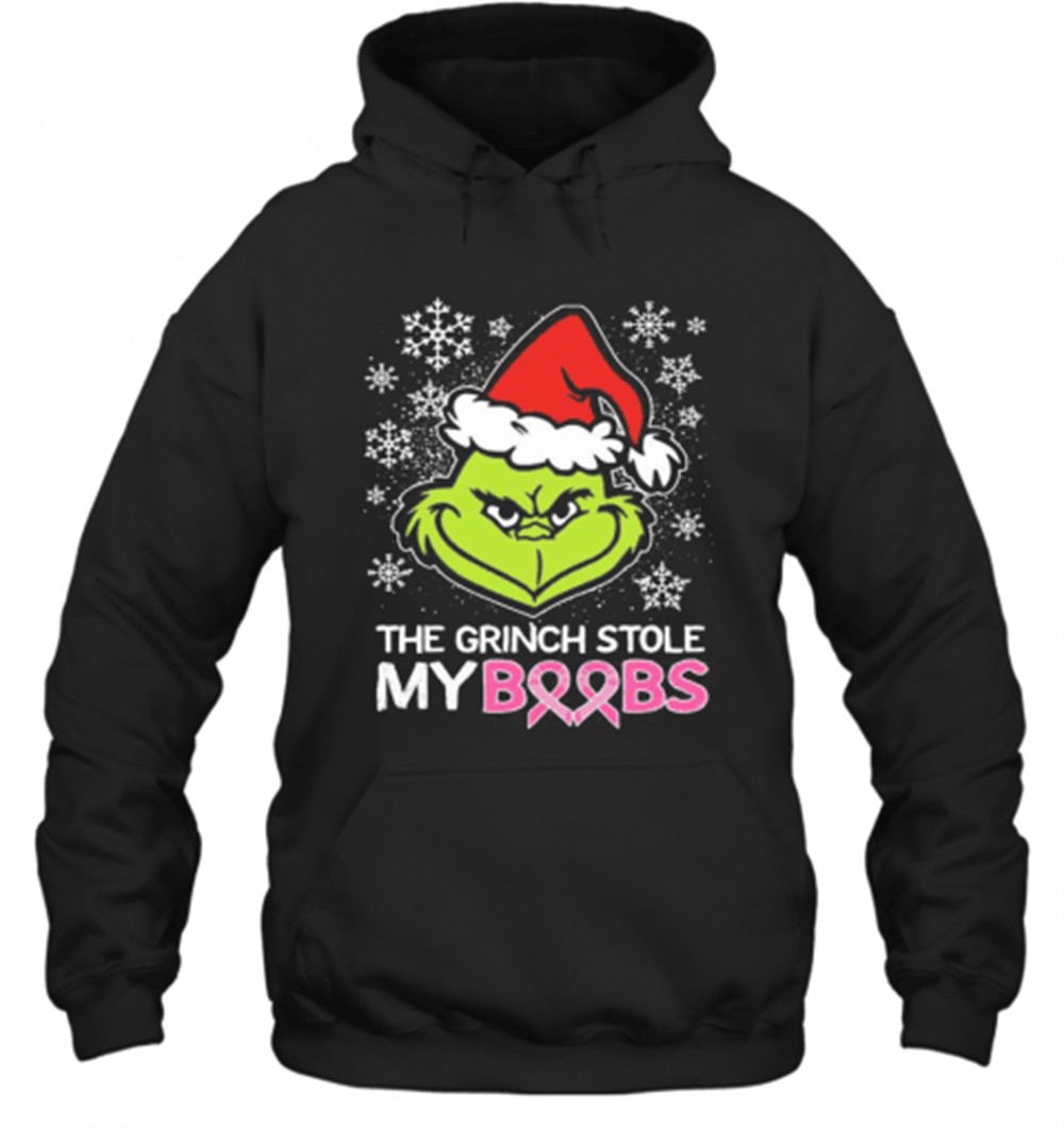 Merry Christmas The Grinch Stole My Boobs Cancer Awareness T-Shirt
