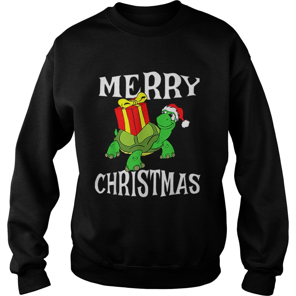 Merry Christmas Turtle Santa Hat Cute XMAS Present Gift shirt