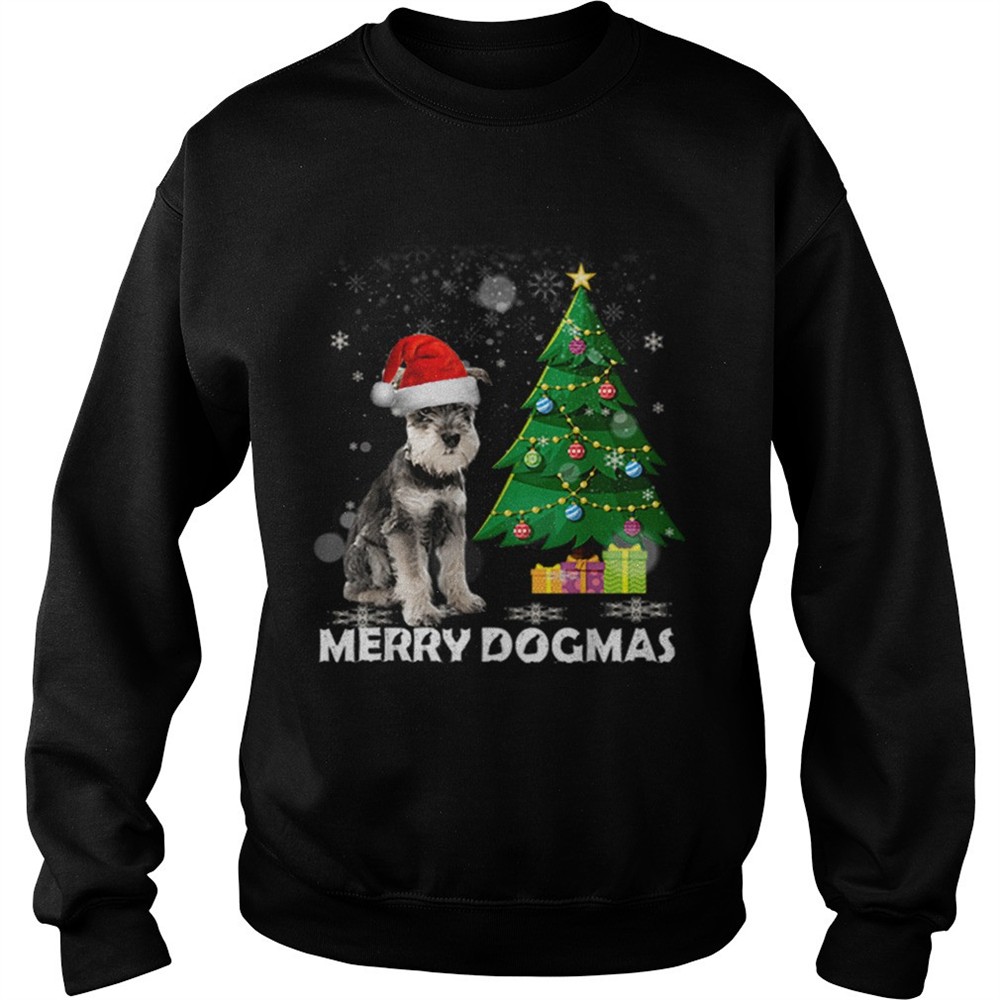 Merry Dogmas Schnauzer Christmas dog decor Xmas tree shirt