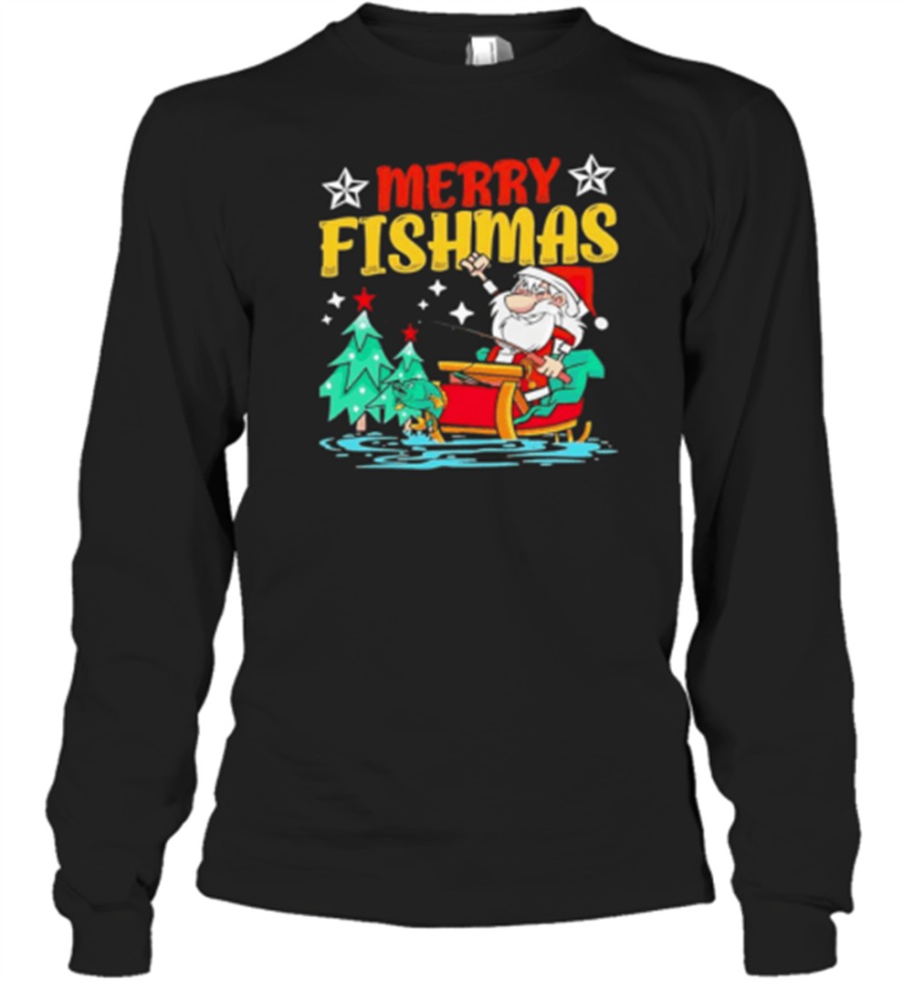 Merry Fishmas Fishing Christmas Costume Funny Santa Claus T-Shirt