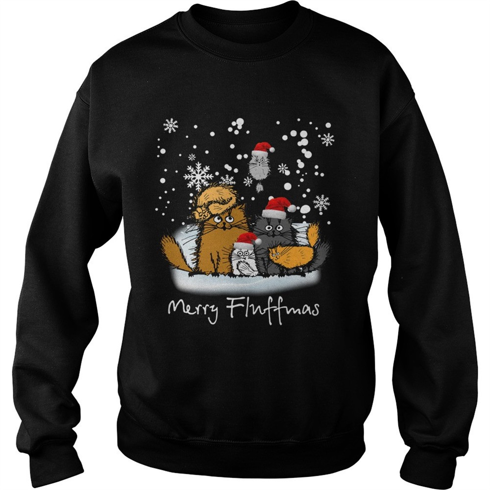 Merry Fluffmas cats funny shirt