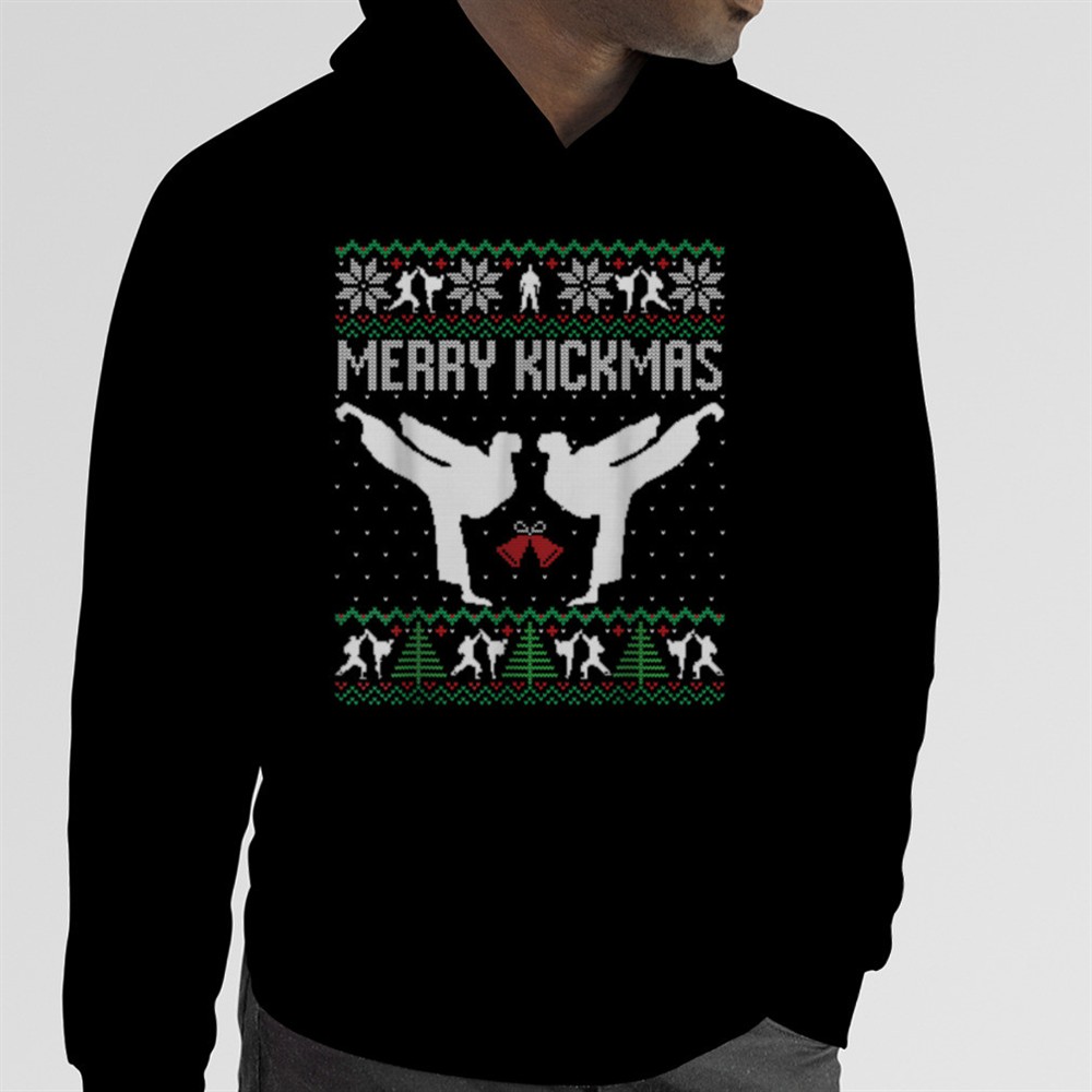 Merry Kickmas Ugly Christmas Karate Jiu Jitsu Martial MMA T-Shirt B0BM4PMNQY