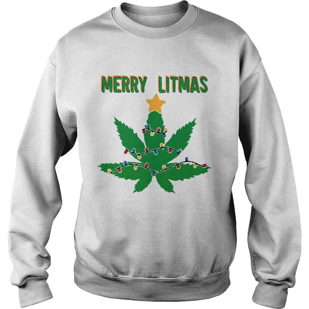 Merry litmas weed leaf Christmas shirt