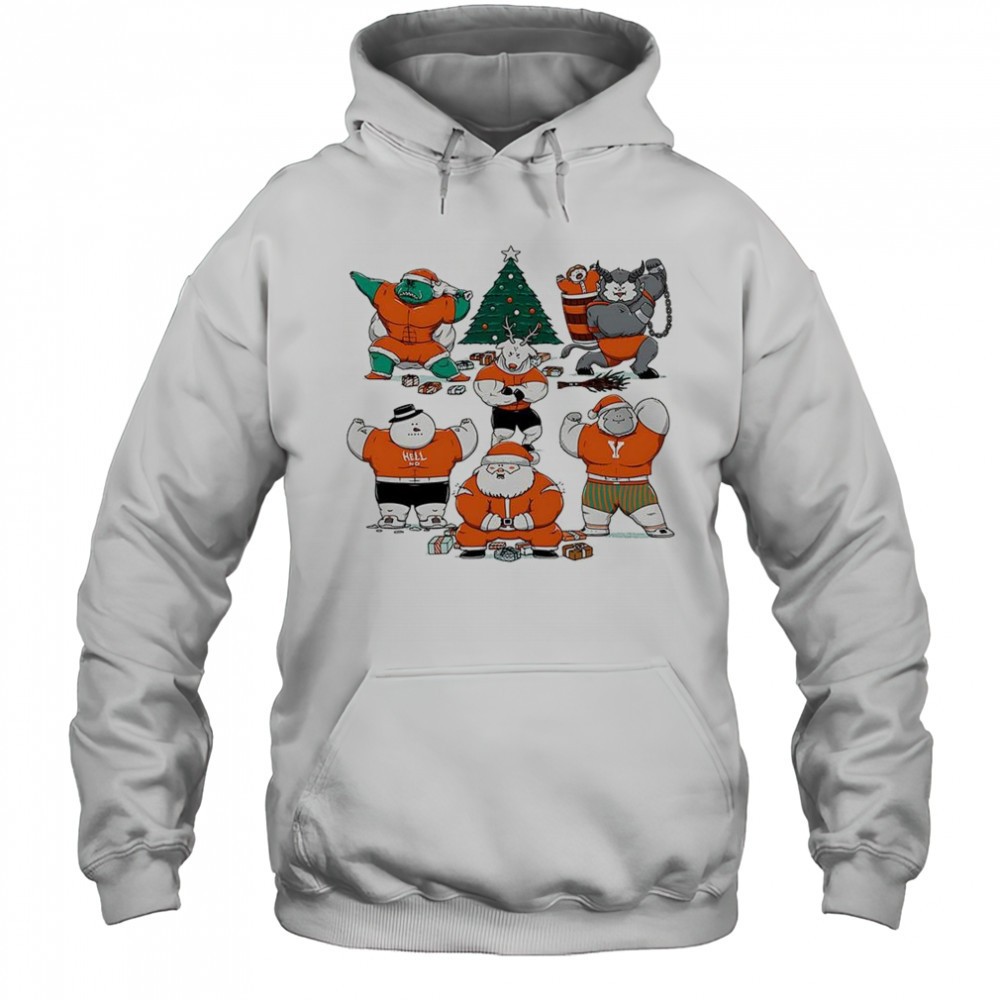 Merry Muscular Christmas characters shirt