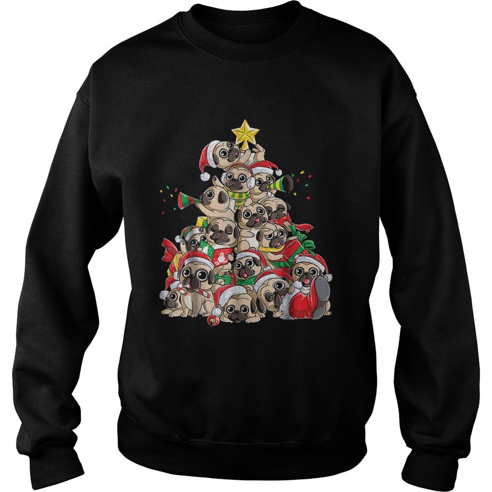 Merry Pugmas Xmas Tree Santa Boys Gifts TShirt