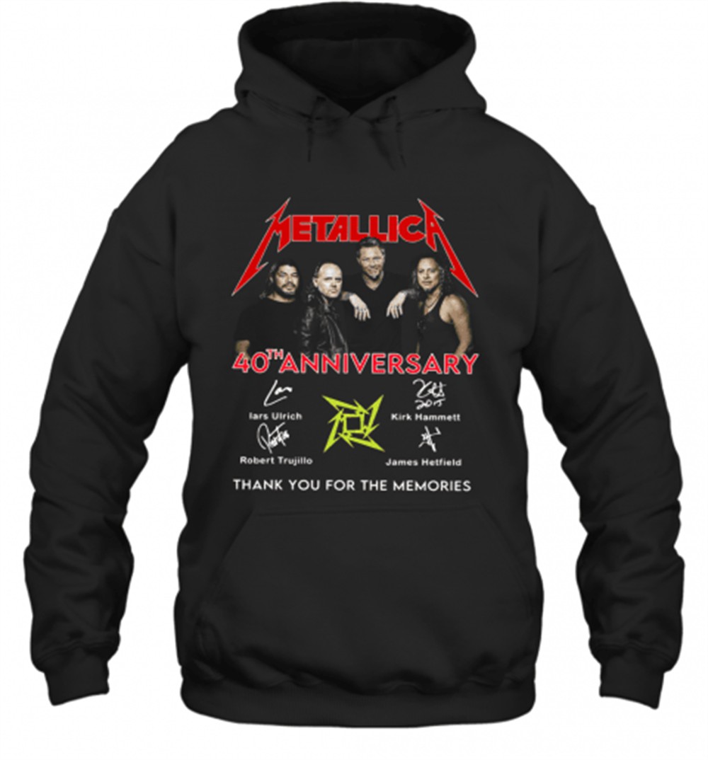 Metallica 40Th Anniversary Thank You For The Memories Signatures T-Shirt