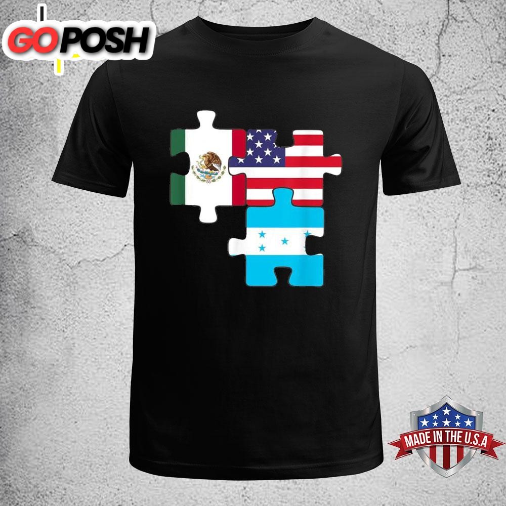 Mexico, Honduras And The Usa. Puzzle Design T-Shirt