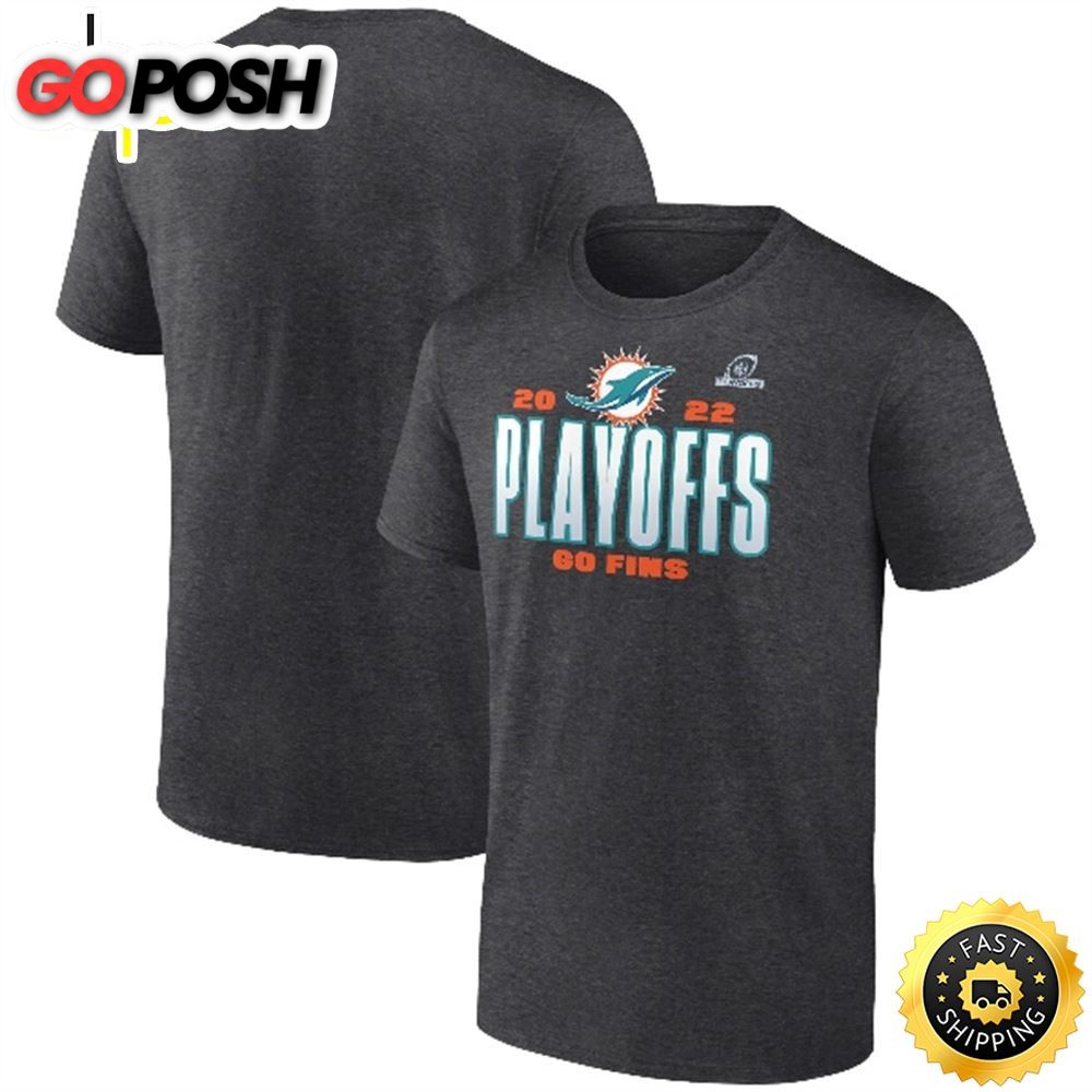 Miami Dolphins Branded 2025 NFL Playoffs Our Time Charcoal T-shirt