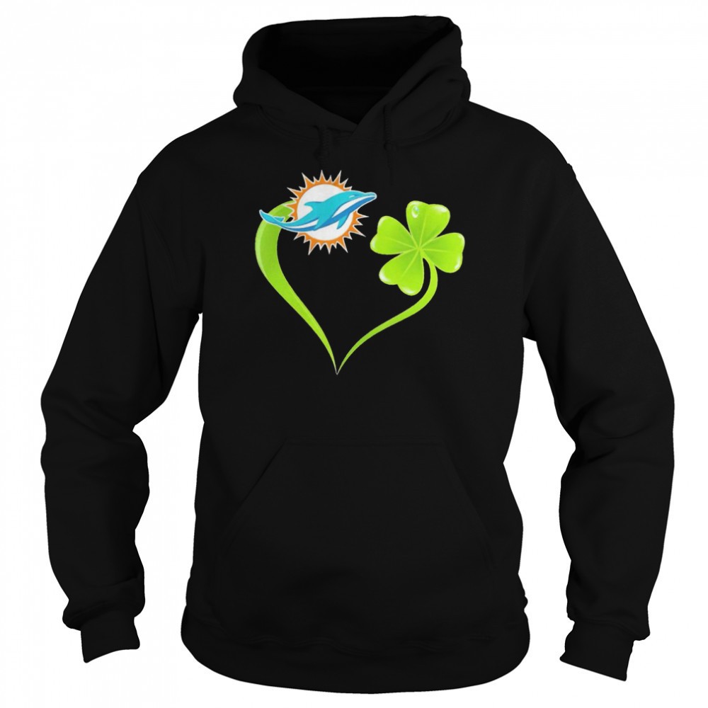 Miami Dolphins shamrock heart St Patricks day shirt