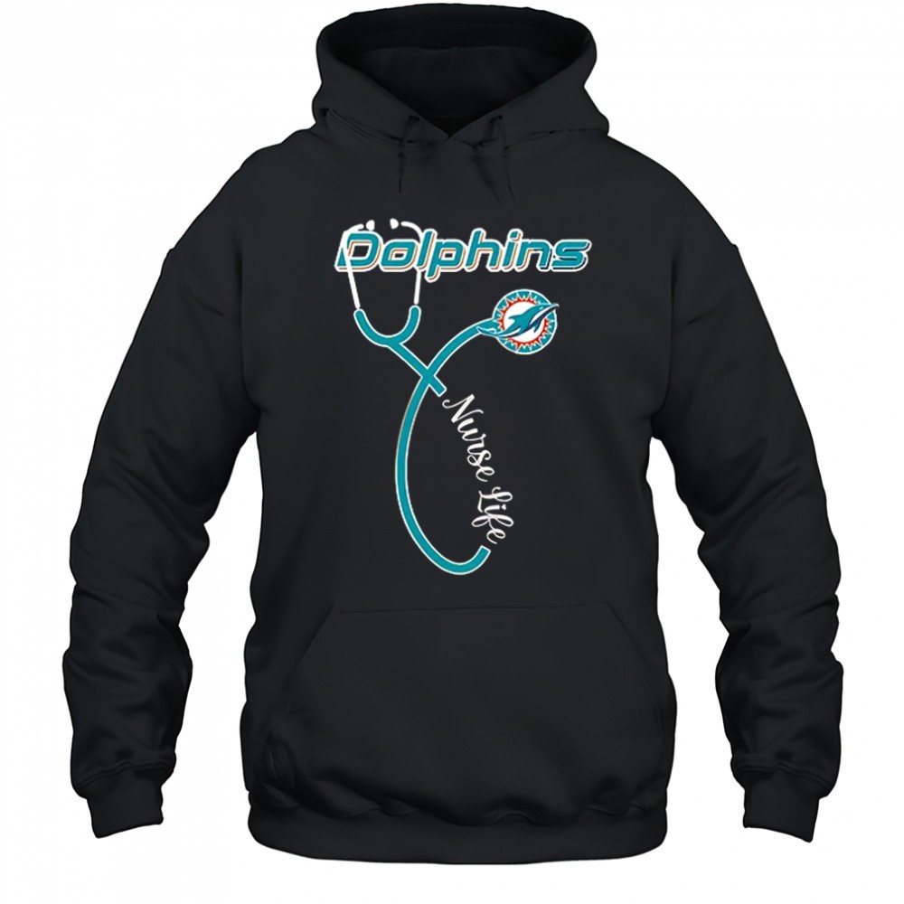 Miami Dolphins x Nurse life its a work of heart shirt