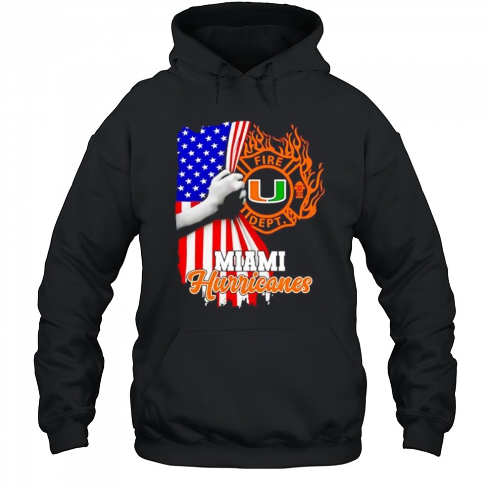Miami Hurricanes Firefighter Pride American Flag shirt