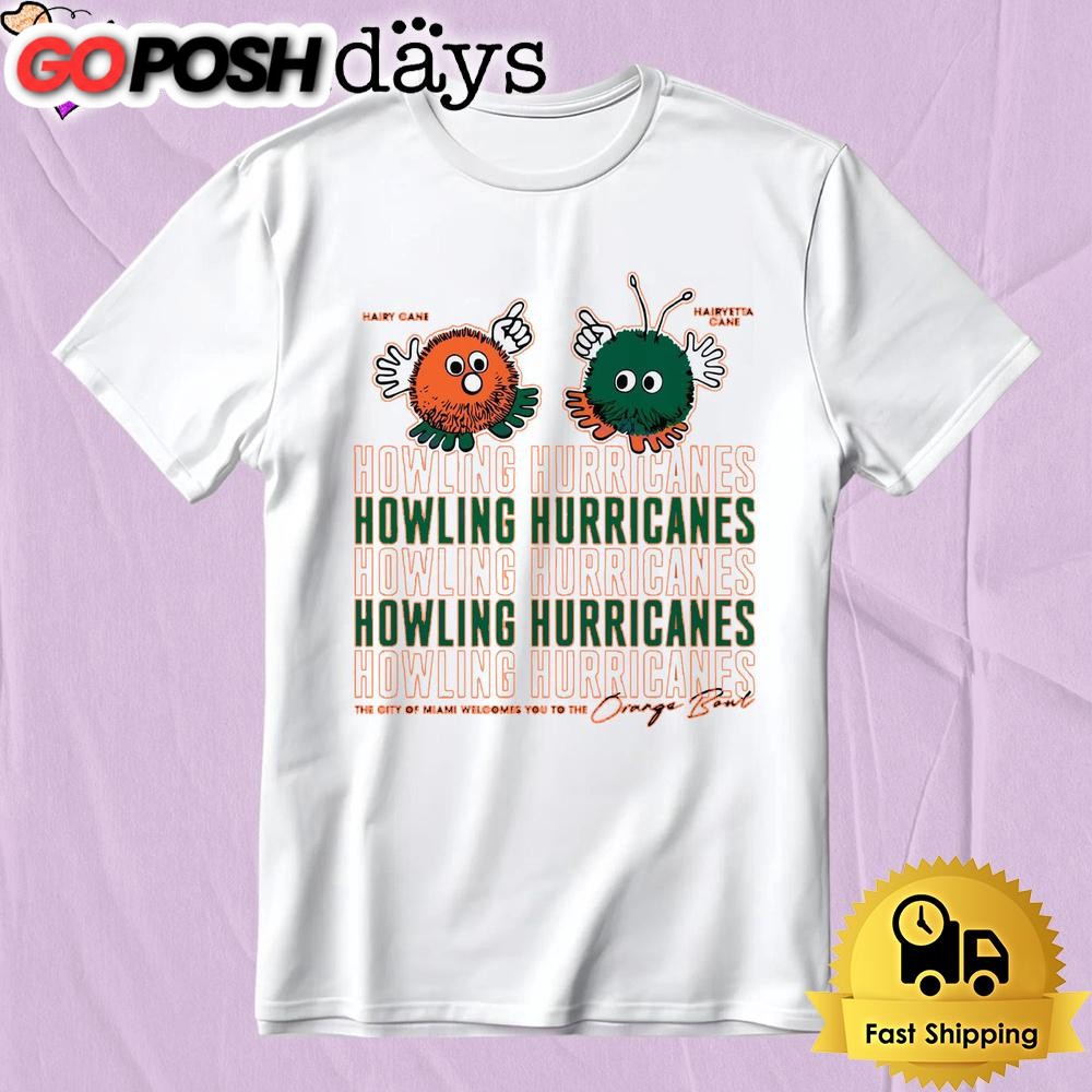 Miami Hurricanes Hairy And Hairyetta Orange Bowl Stadium T-Shirt
