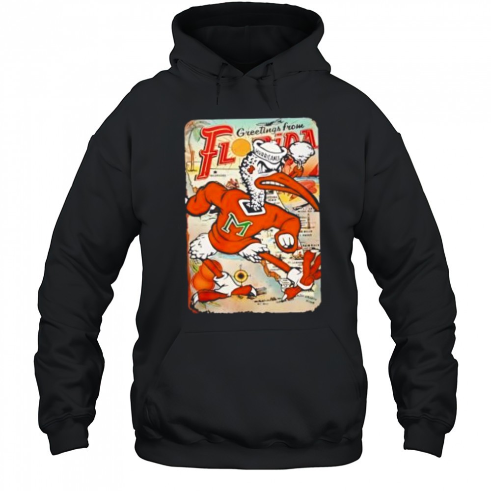 Miami Hurricanes Vintage Ibis Mascot Florida Map 2025 shirt