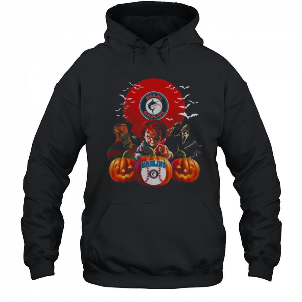 Miami Marlins MLB Horror Movie Halloween T-Shirt