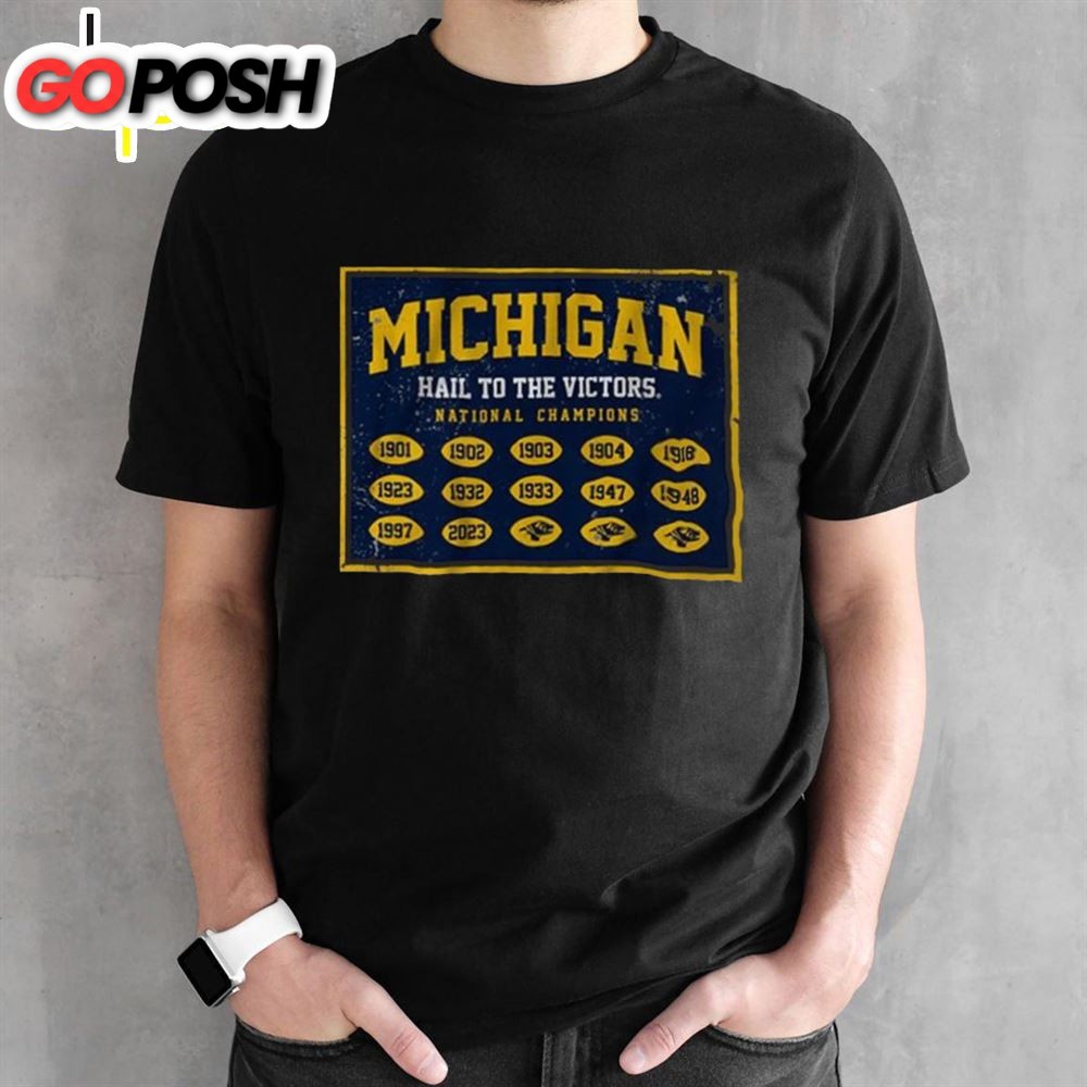 Michigan Football National Champs Banner T-Shirt