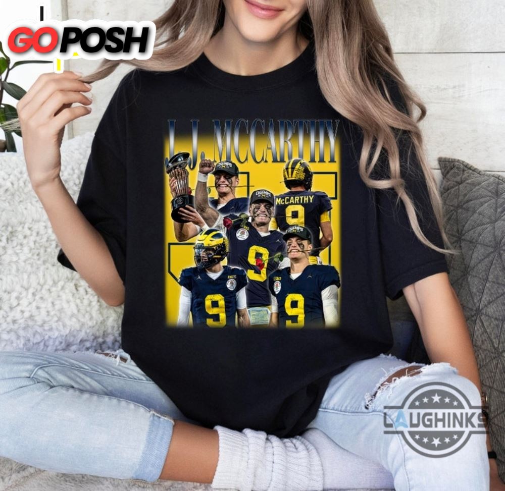 Michigan National Champion Sweatshirt Tshirt Hoodie J J Mccarthy Vintage Bootleg Tee Michigan Wolverines Graphic Football 2025 Rose Bowl Shirt