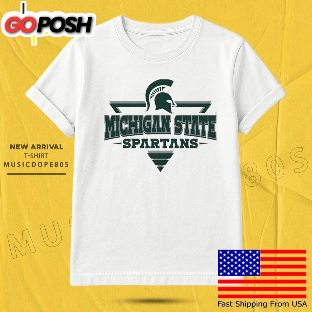 Michigan State Spartans Football Triangle Helmet T Shirt
