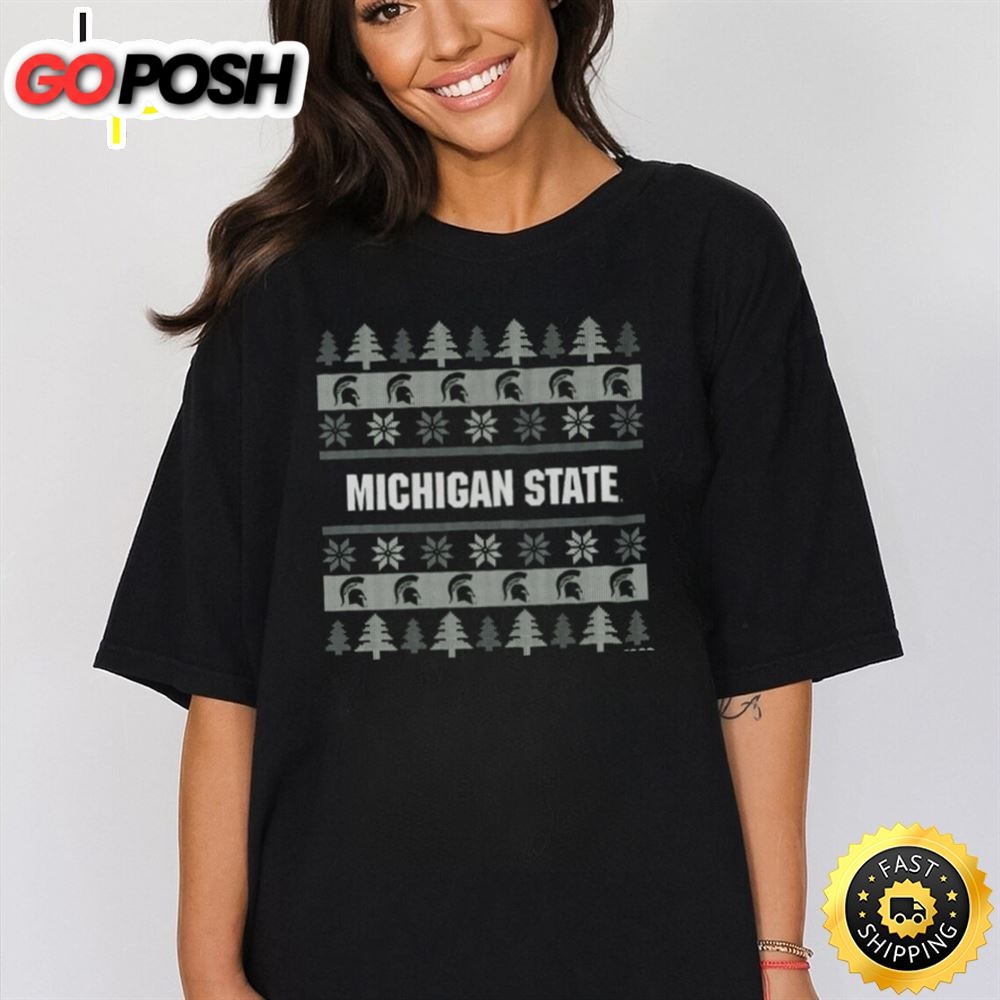 Michigan State Spartans Holiday Christmas Tree T Shirt