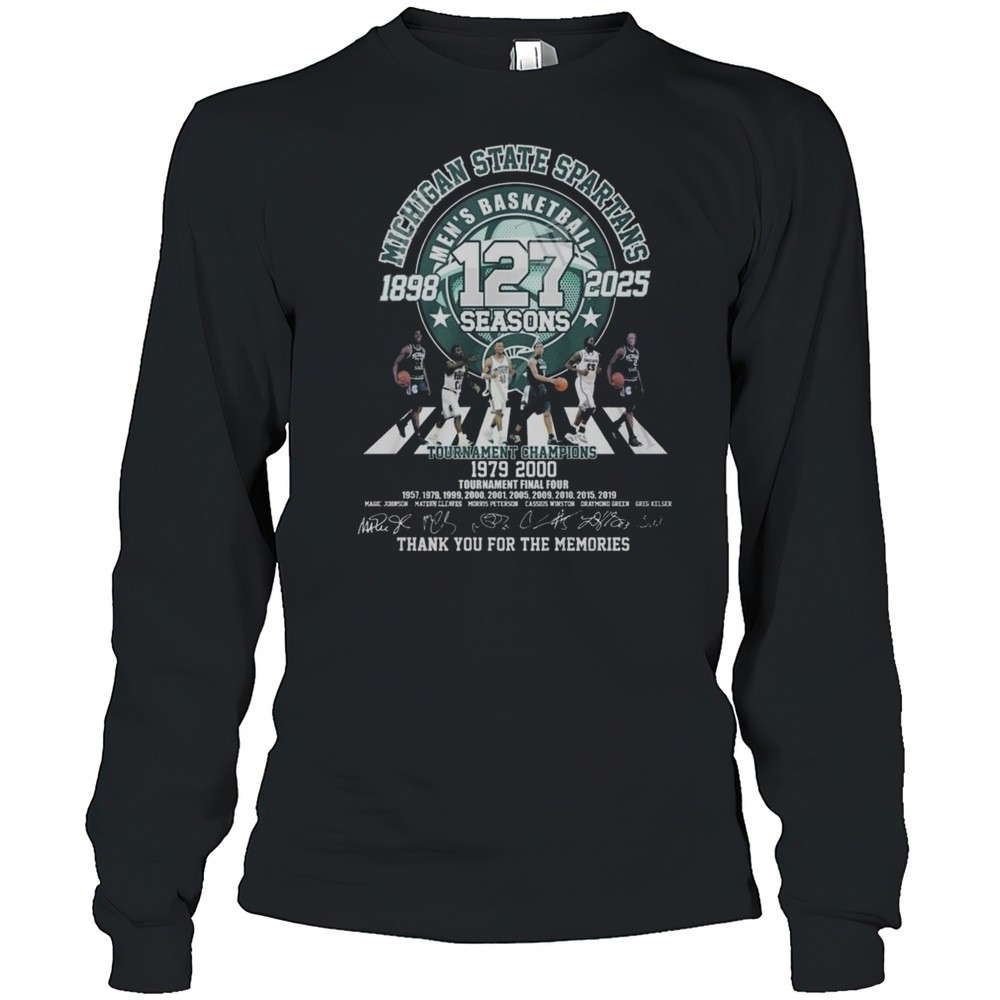 michigan-state-spartans-mens-basketball-127-seasons-1898-2025-thank-you-for-the-iawg96ow Michigan State Spartans Mens Basketball 127 Seasons 1898-2025 Thank You For The Memories Signatures Walking Shirt