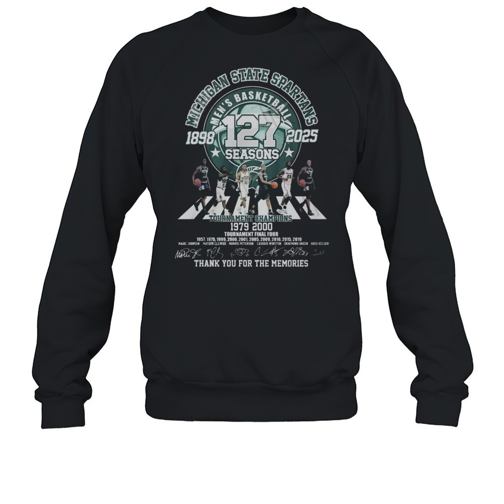 Michigan State Spartans Mens Basketball 127 Seasons 1898-2025 Thank You For The Memories Signatures Walking Shirt