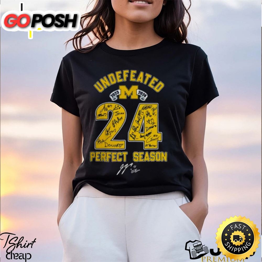 Michigan Wolverines 2025 2025 Undefeated 24 Perfect Season Signatures Unique T Shirt