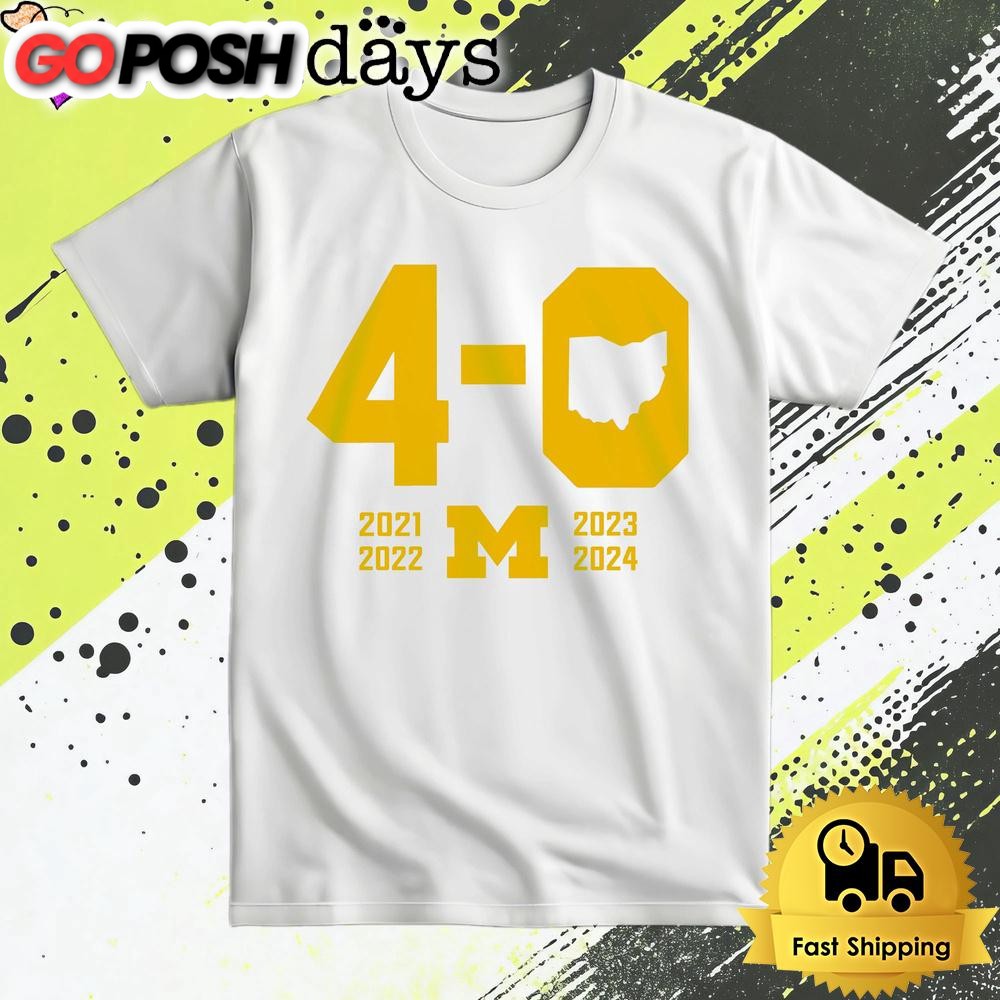 Michigan Wolverines 4 0 In The Game T Shirt