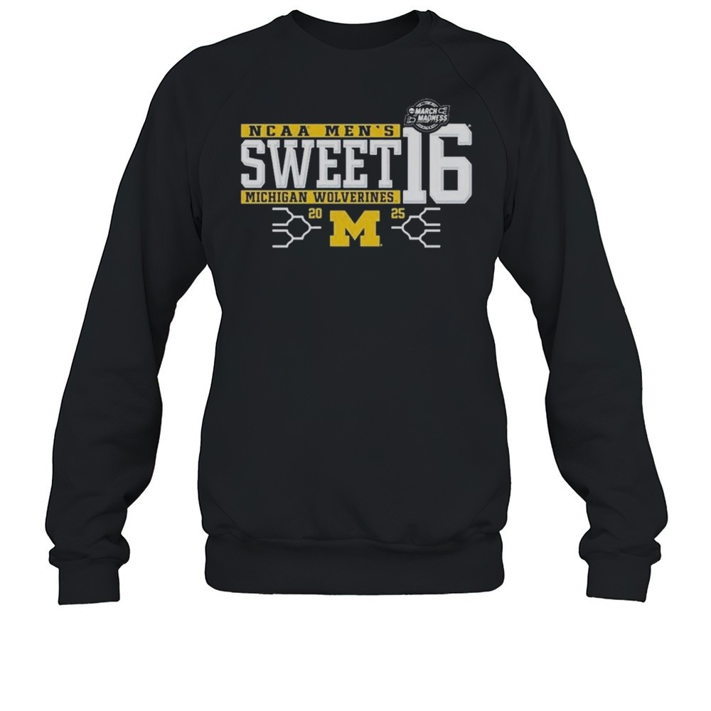 Michigan Wolverines Basketball NCAA Mens MBB Sweet 16 Bound March Madness 2025 Logos T-shirt