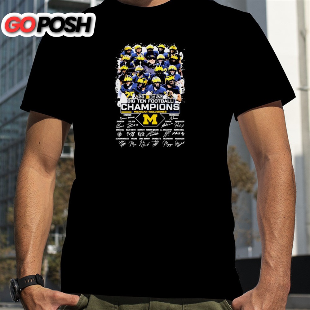 Michigan Wolverines Football 2025 Big Ten Champions Signatures T-shirt