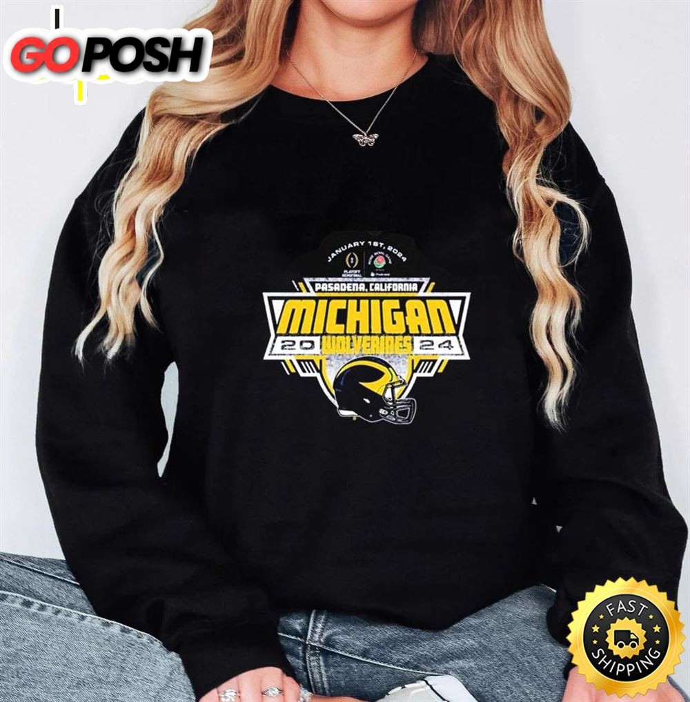 Michigan Wolverines Helmet 2025 Cfp Rose Bowl Unisex T-Shirt