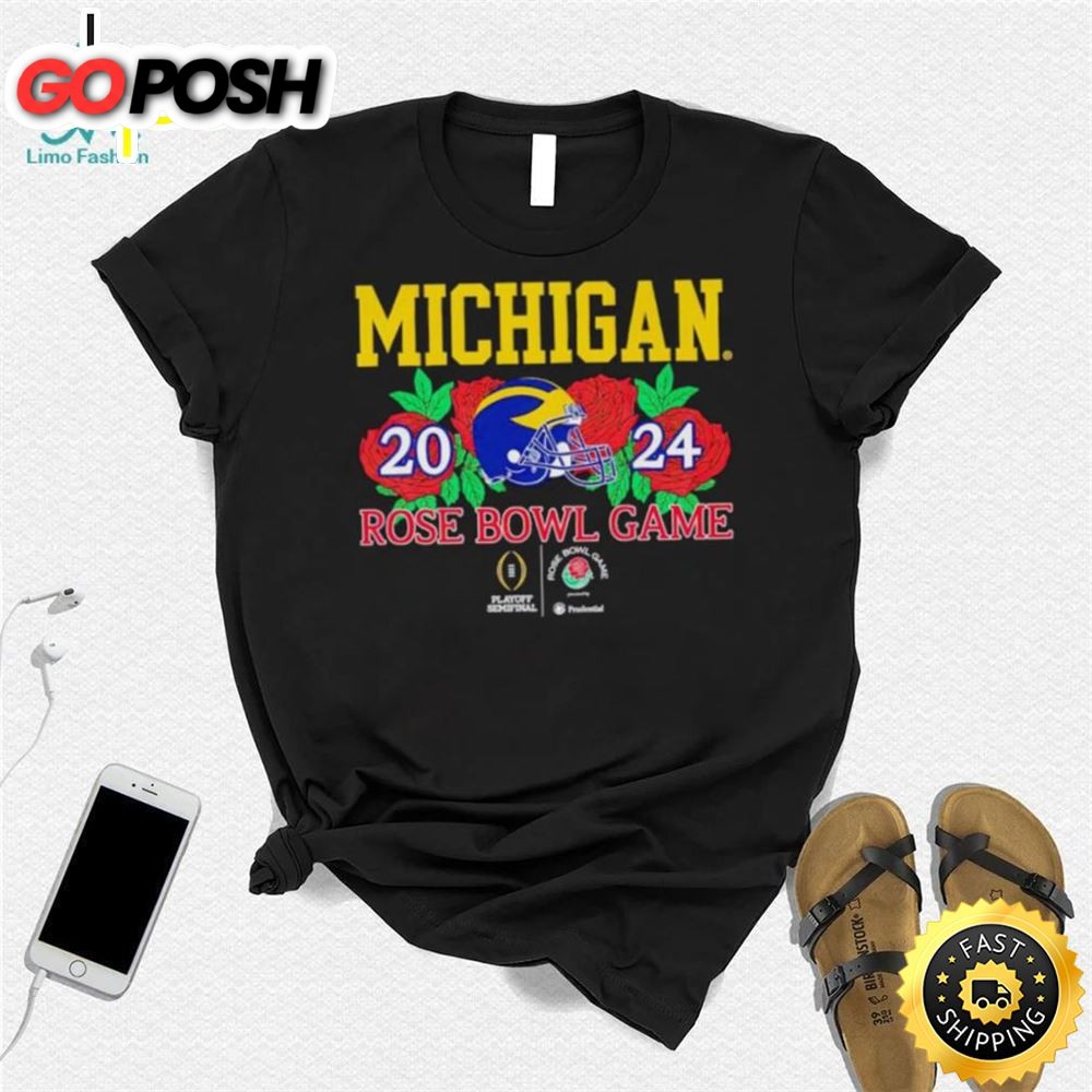 Michigan Wolverines Helmet 2025 Rose Bowl Game Shirt