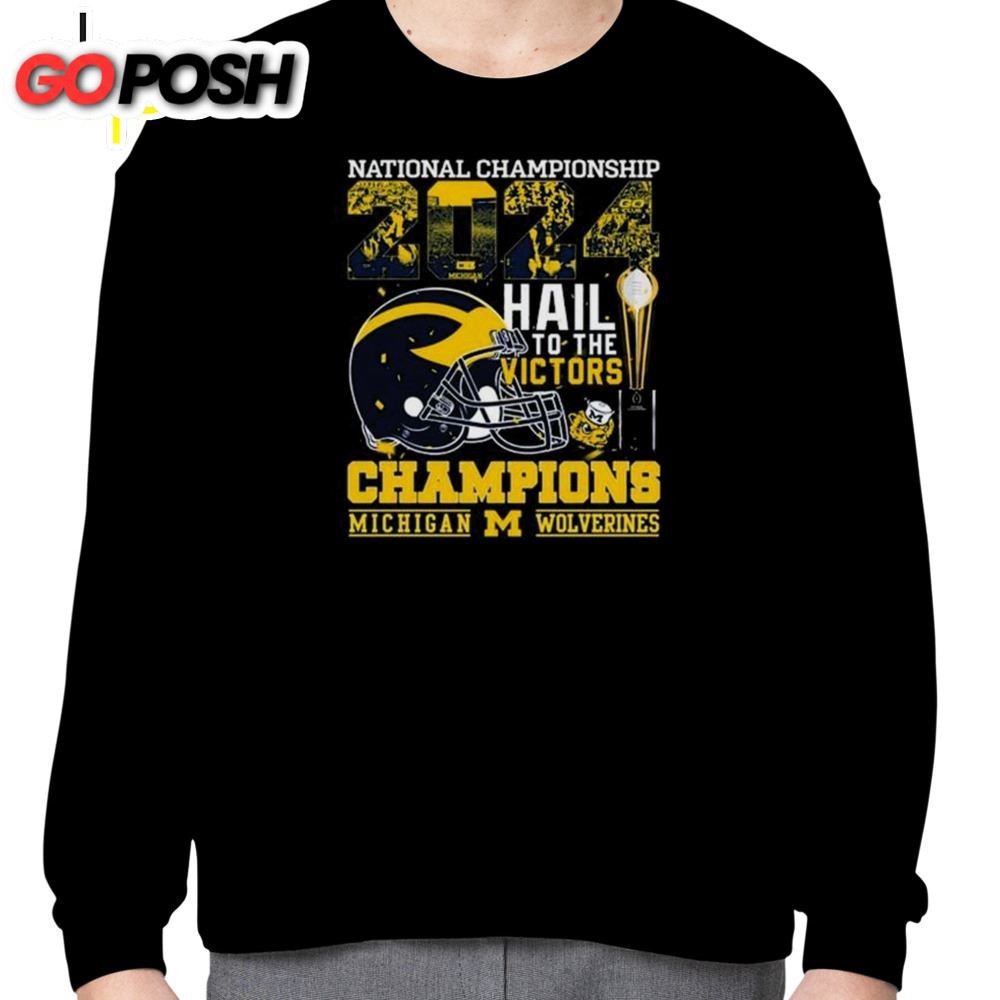 Michigan Wolverines Helmet Football 2025 National Championship Hail To The Victors Champions Shirt