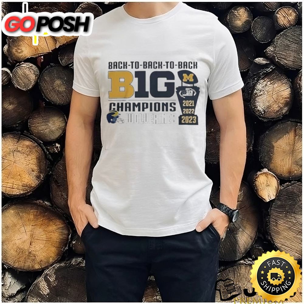 Michigan Wolverines Logo 2025 Big 10 Trophy Conference Champions T Shirt