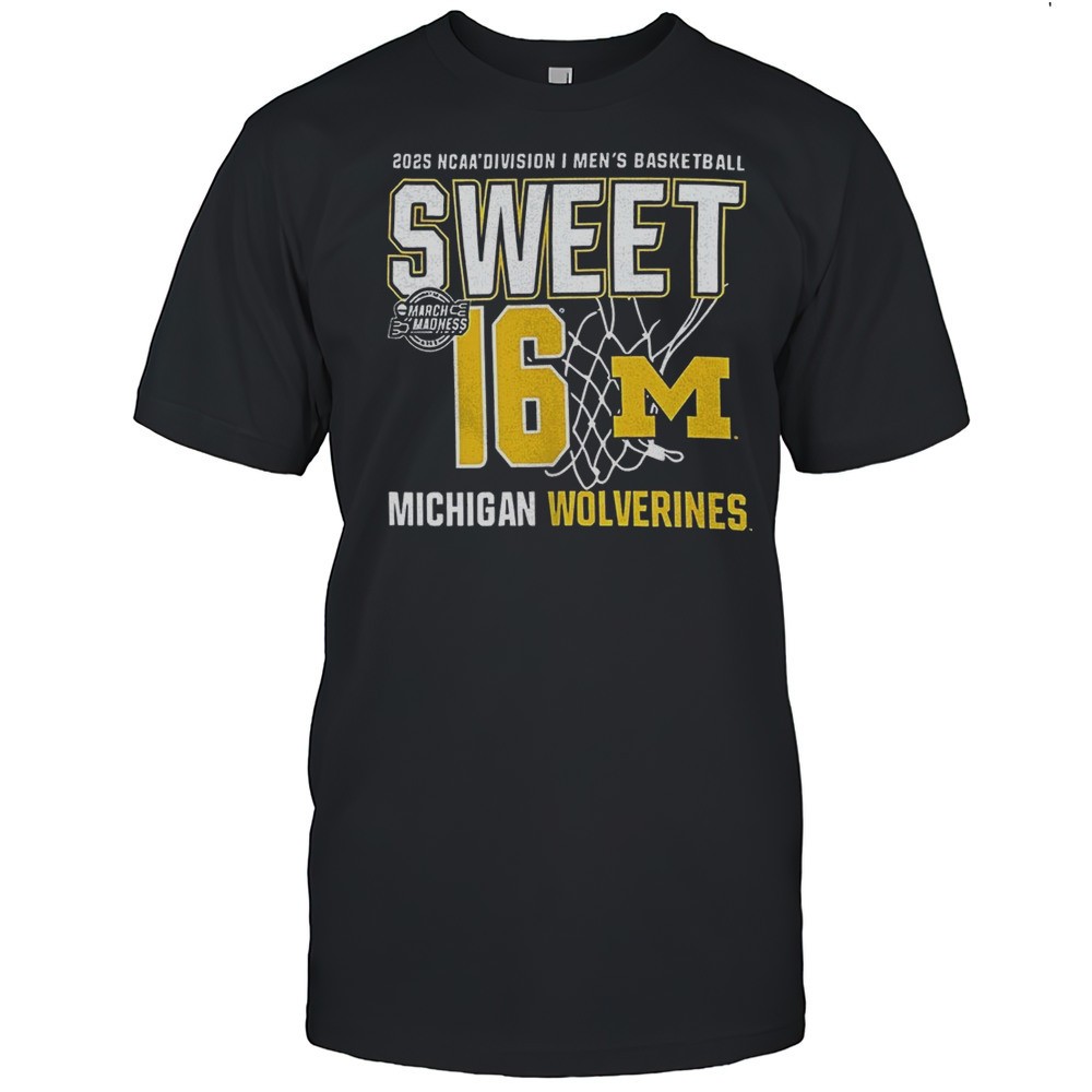 michigan-wolverines-march-madness-sweet-16-2025-ncaa-division-i-mens-basketball-gvf3bw96 Michigan Wolverines March Madness Sweet 16 2025 NCAA Division I Mens Basketball Shirt