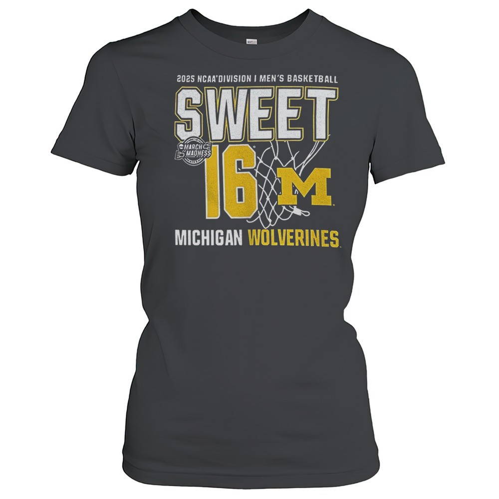 michigan-wolverines-march-madness-sweet-16-2025-ncaa-division-i-mens-basketball-gvf3bw96 Michigan Wolverines March Madness Sweet 16 2025 NCAA Division I Mens Basketball Shirt