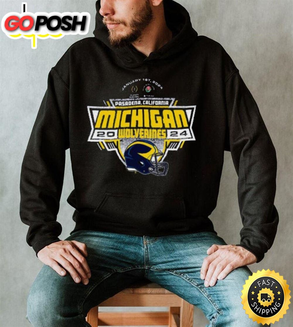 Michigan Wolverines Navy Blue 2025 Generic Helmet Cfp Bound T Shirt