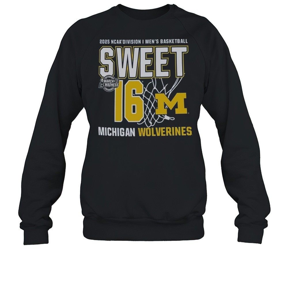 Michigan Wolverines NCAA DI Mens Basketball Sweet 16 2025 Shirt