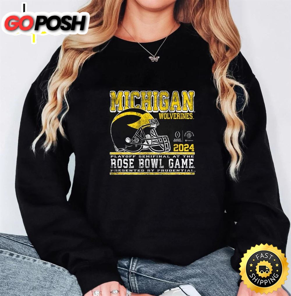 Michigan Wolverines Rose Bowl 2025 Cfp Semi Football Retro Unisex T-Shirt