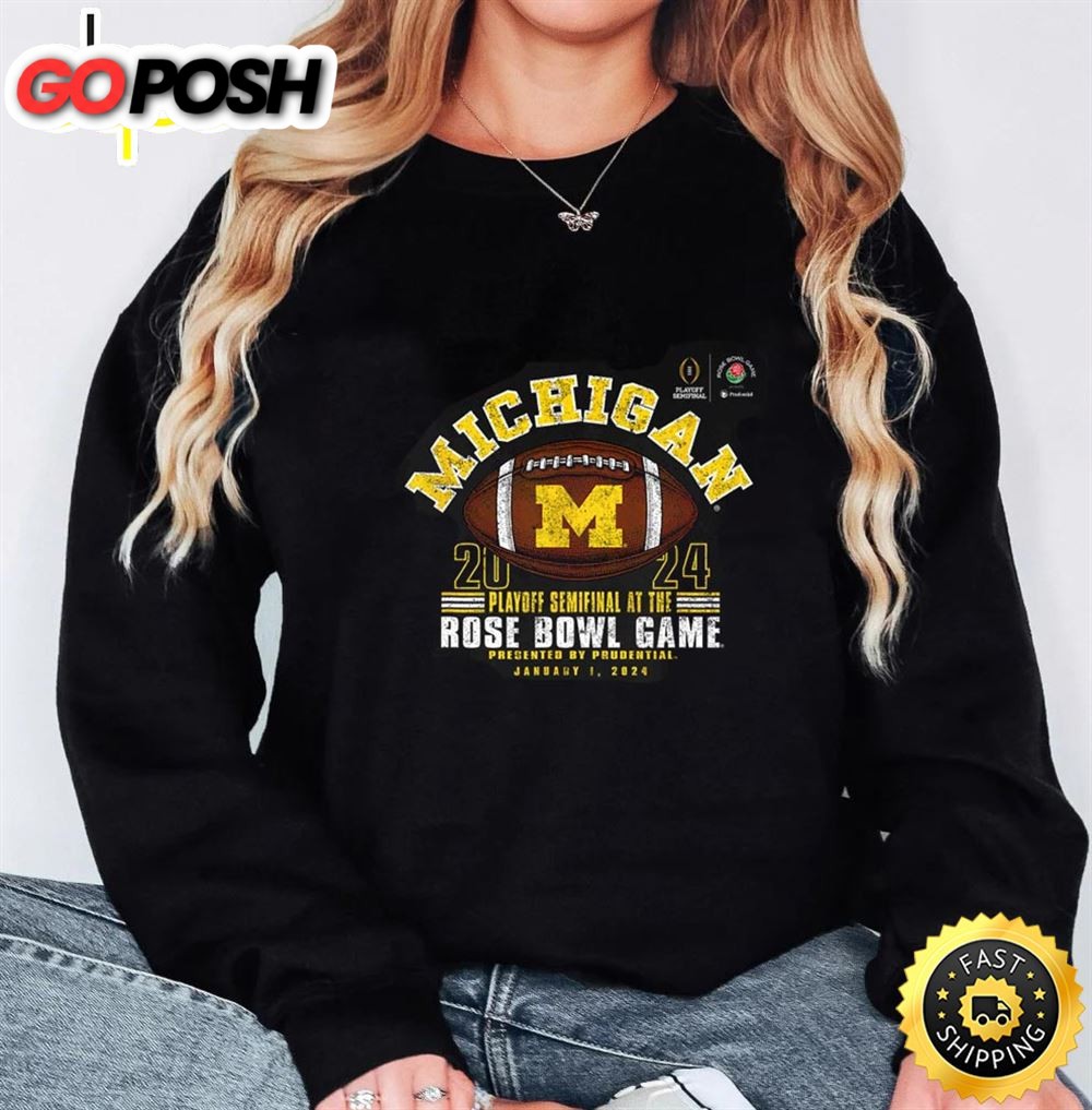 Michigan Wolverines Rose Bowl 2025 Cfp Semi Football Vintage Unisex T-Shirt