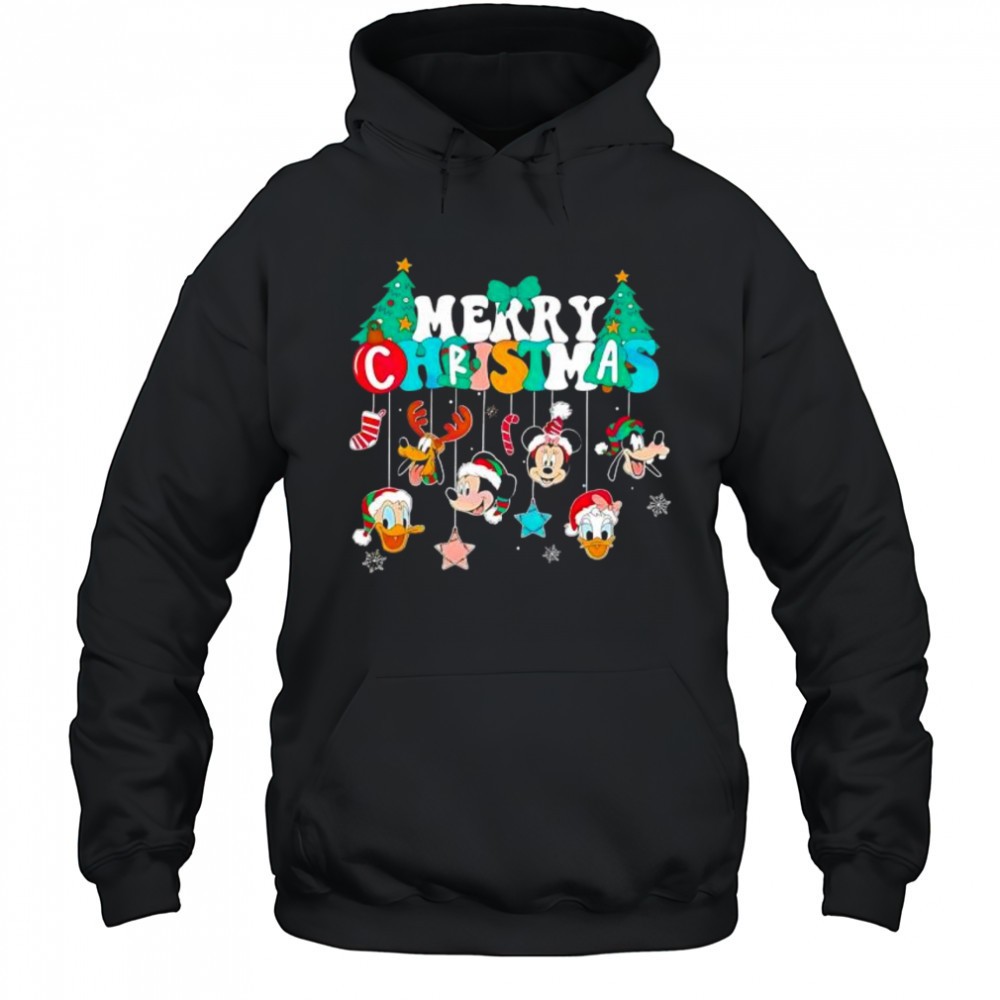 Mickey And Friends Merry Christmas Ornaments Snowflakes shirt