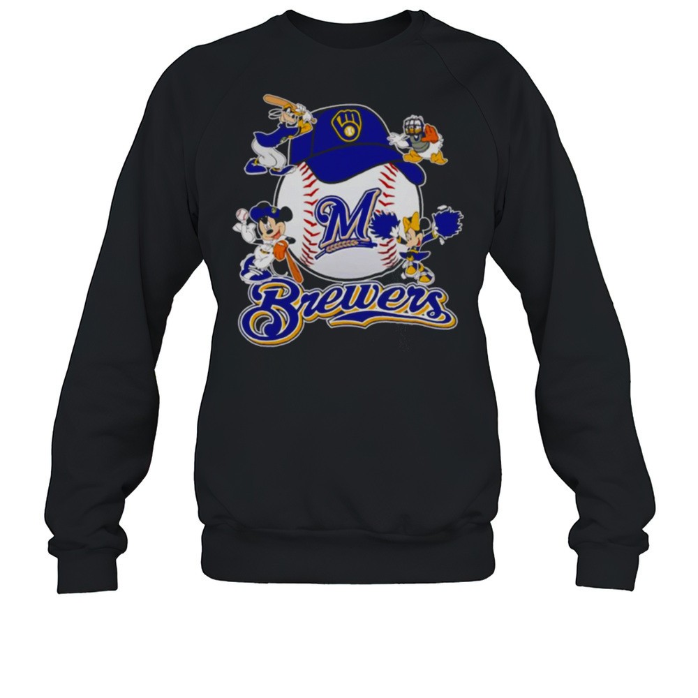 Mickey And Friends Milwaukee Brewers Baseball Shirt