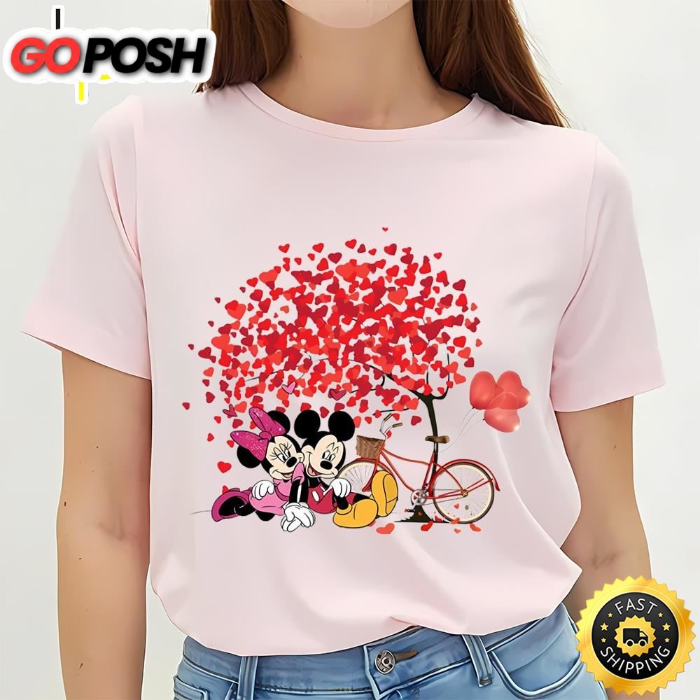 Mickey And Minnie Disney Tree Love Valentine Shirt