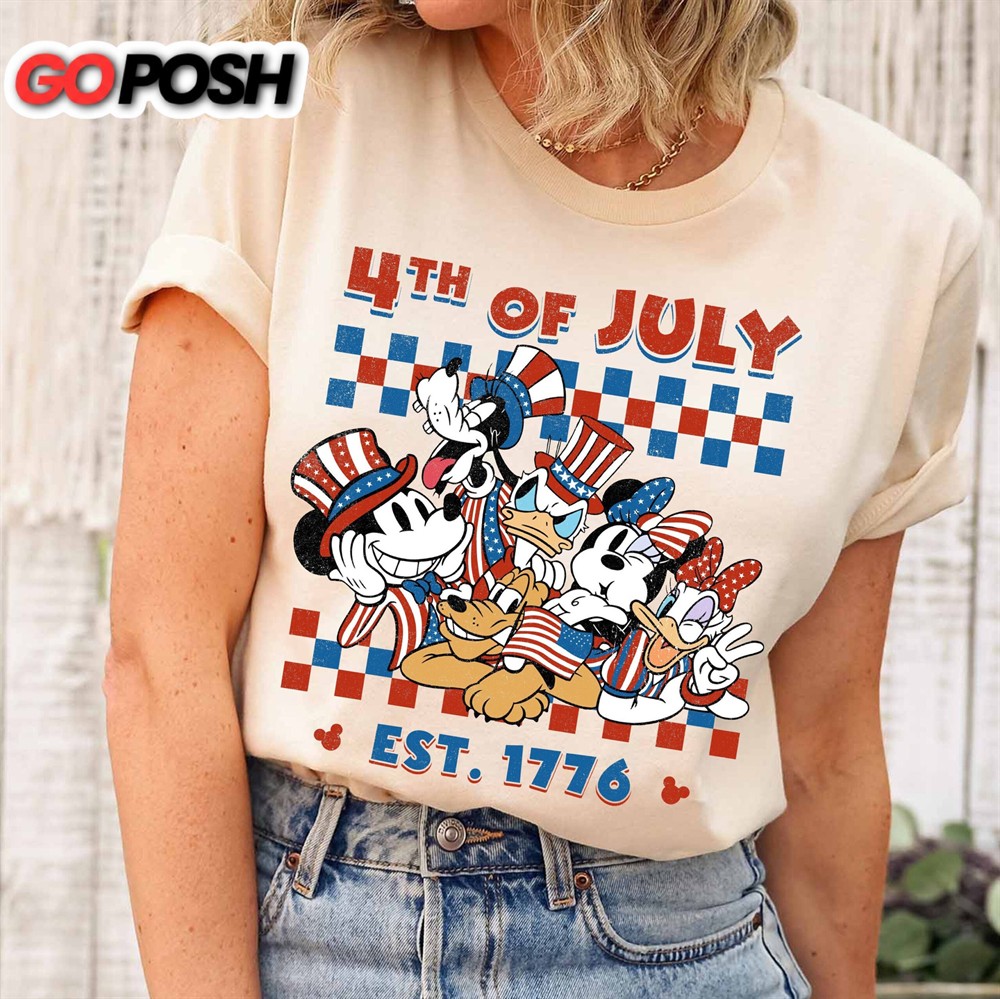 Mickey Checkered Disney 4th Of July Independence Day Shirt