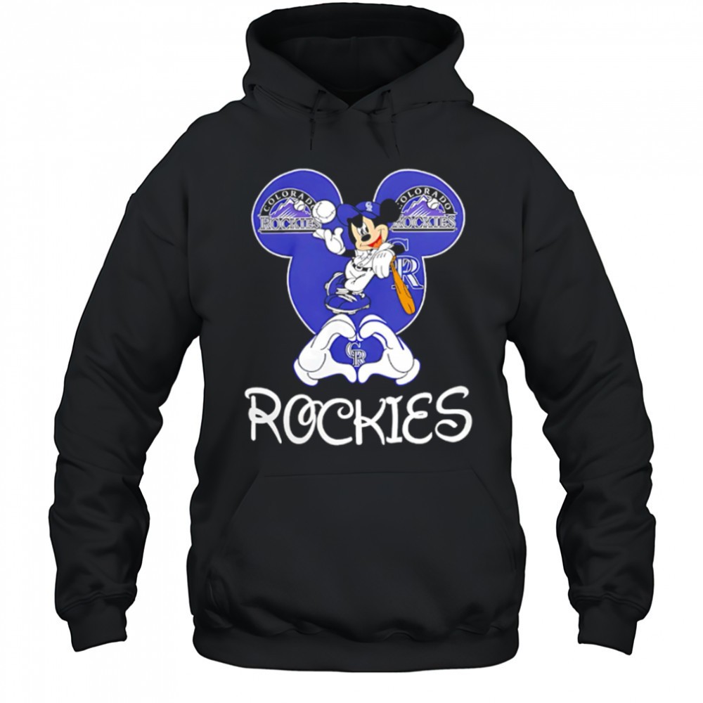 Mickey Colorado Rockies Baseball Logo Heart shirt