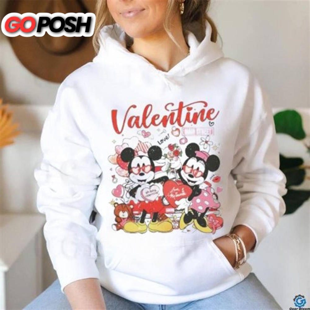 Mickey Minnie Disney true love Valentine on main street shirt