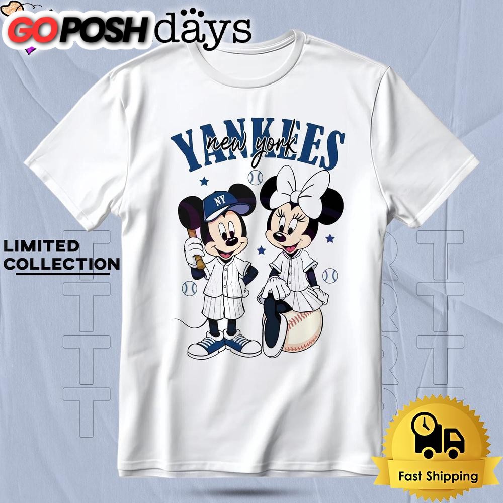 Mickey Minnie Mouse Yankees New York Baseball Disney T Shirt