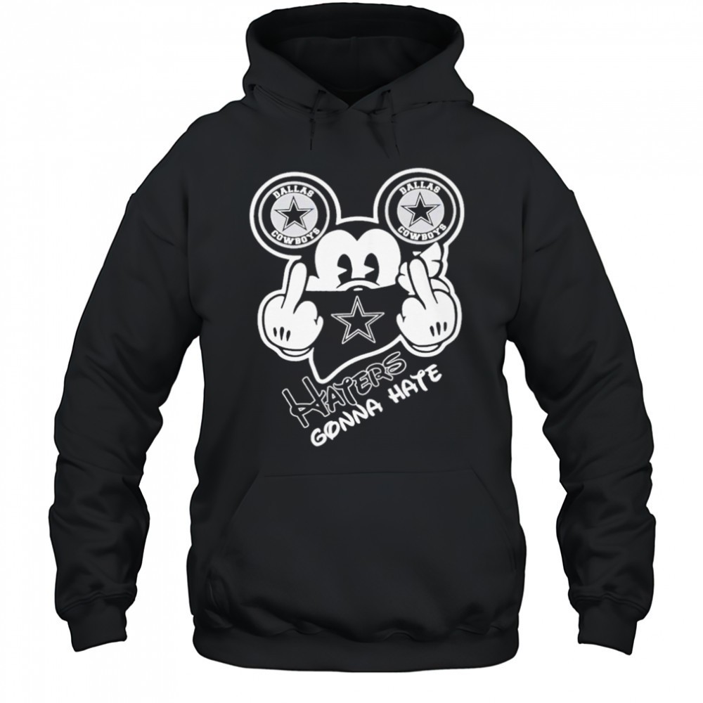 Mickey Mouse Dallas Cowboys Haters Gonna Hate Disney Middle Fingers T-shirt