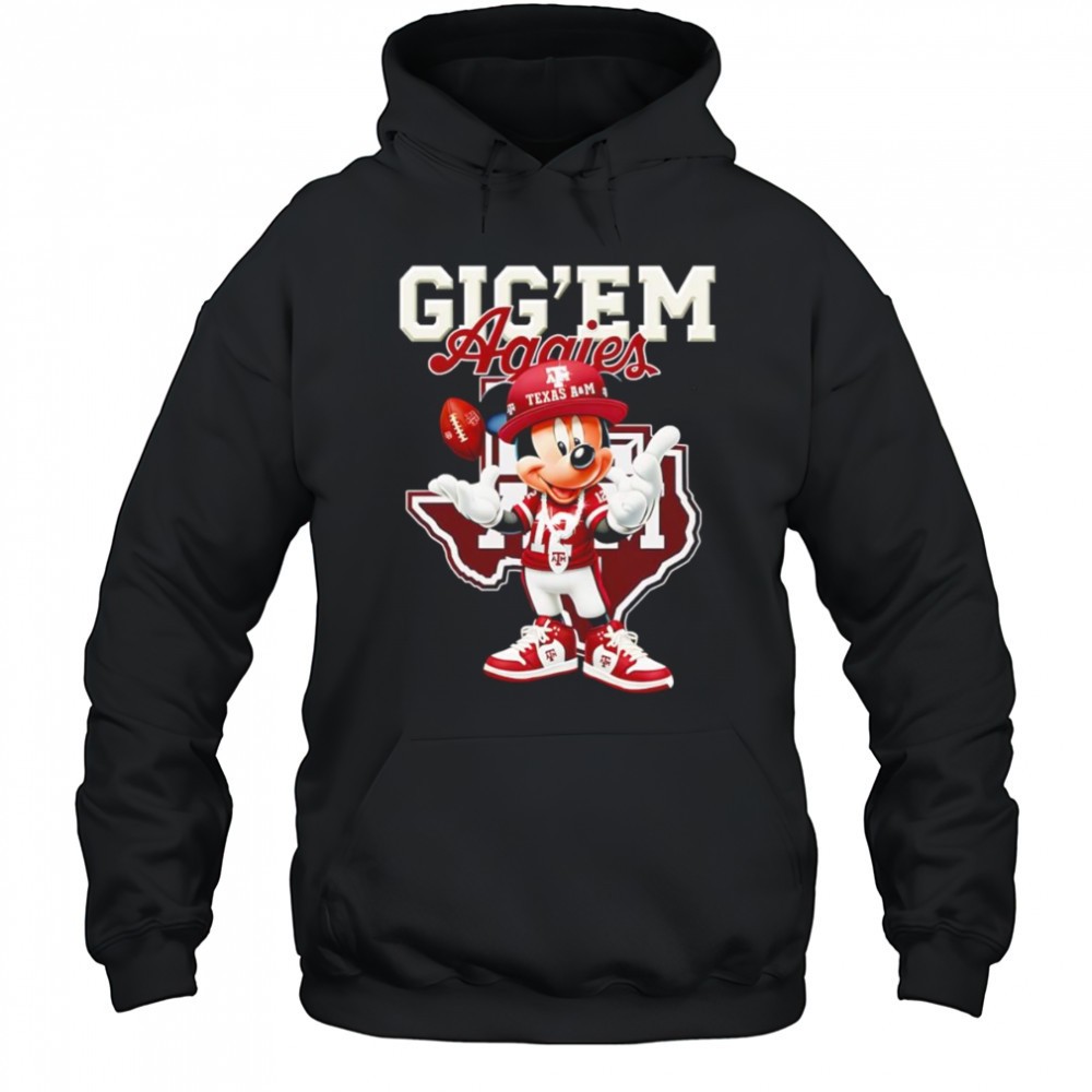 Mickey Mouse Gig Em Aggies Shirt