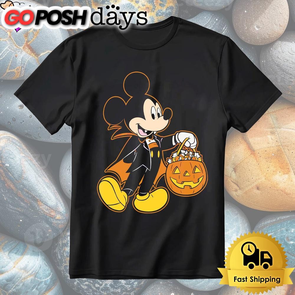 Mickey Mouse Halloween Dracula Pumpkin Candy Glow Shirt