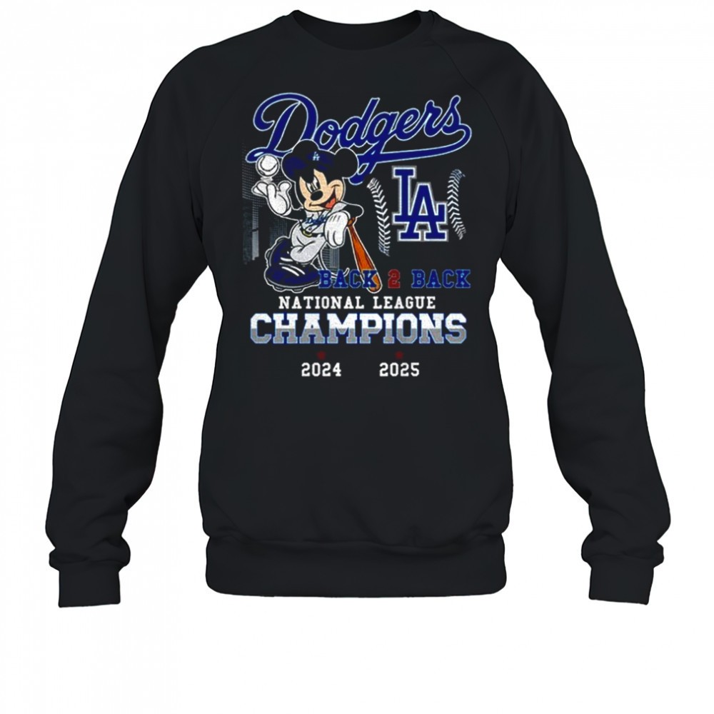Mickey Mouse Los Angeles Dodgers 2024 2025 National League Champions Back 2 Back shirt
